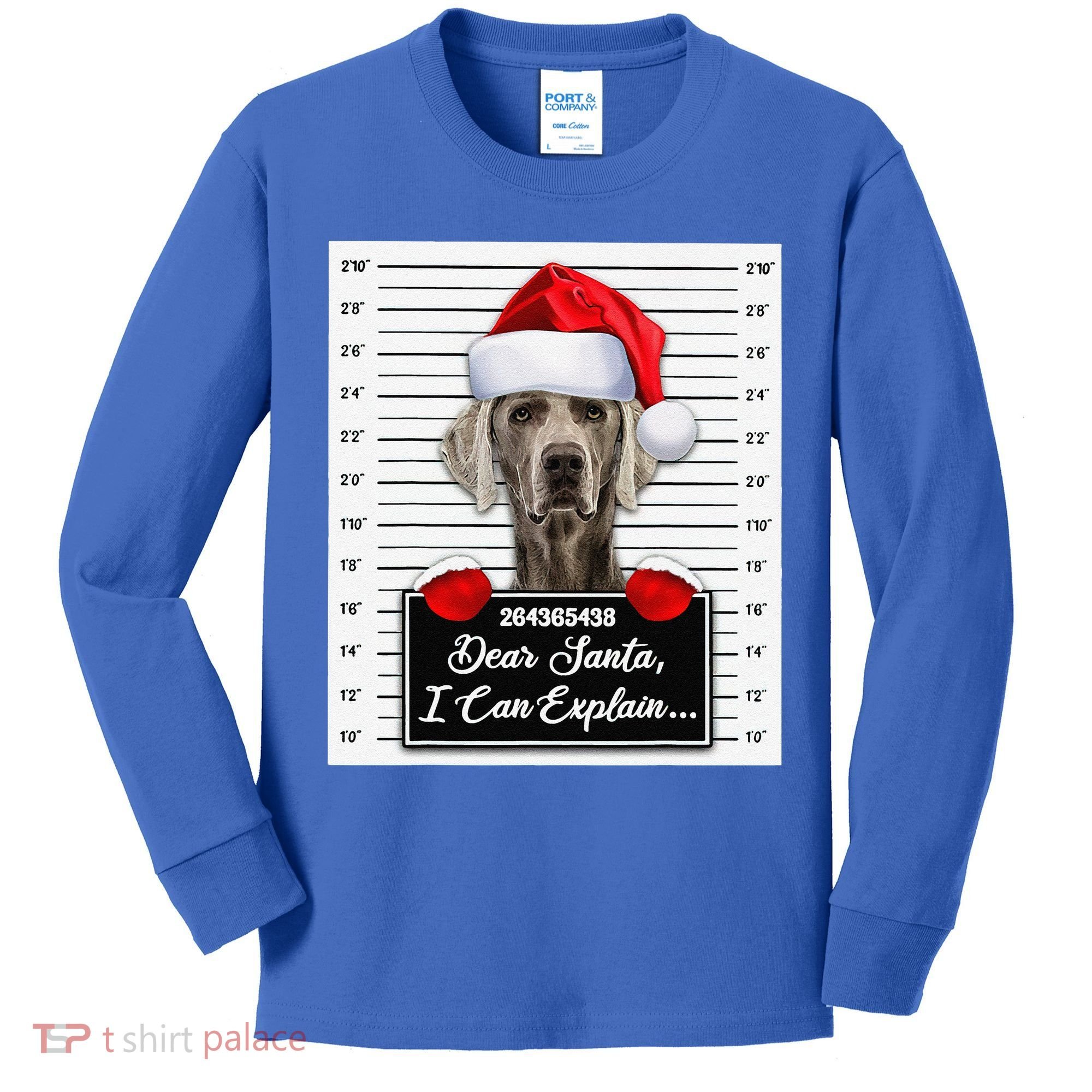 Dear Santa I Can Explain Funny Christmas Weimaraner Xmas Kids Long Sleeve Shirt
