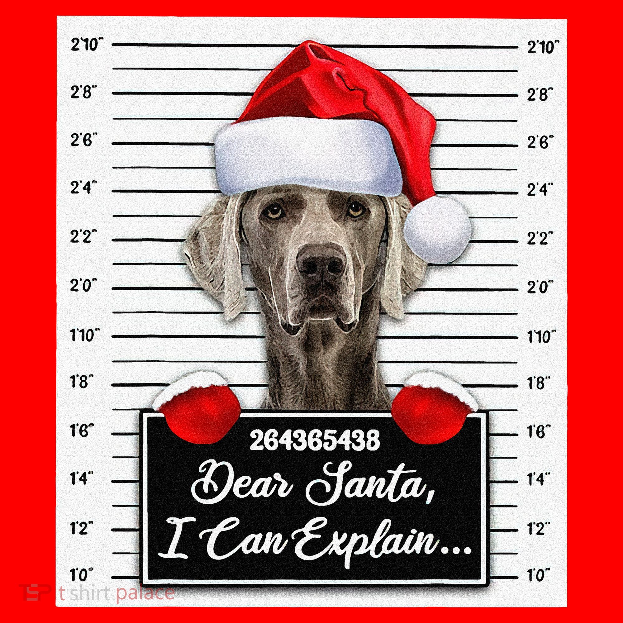 Dear Santa I Can Explain Funny Christmas Weimaraner Xmas Santa Hat