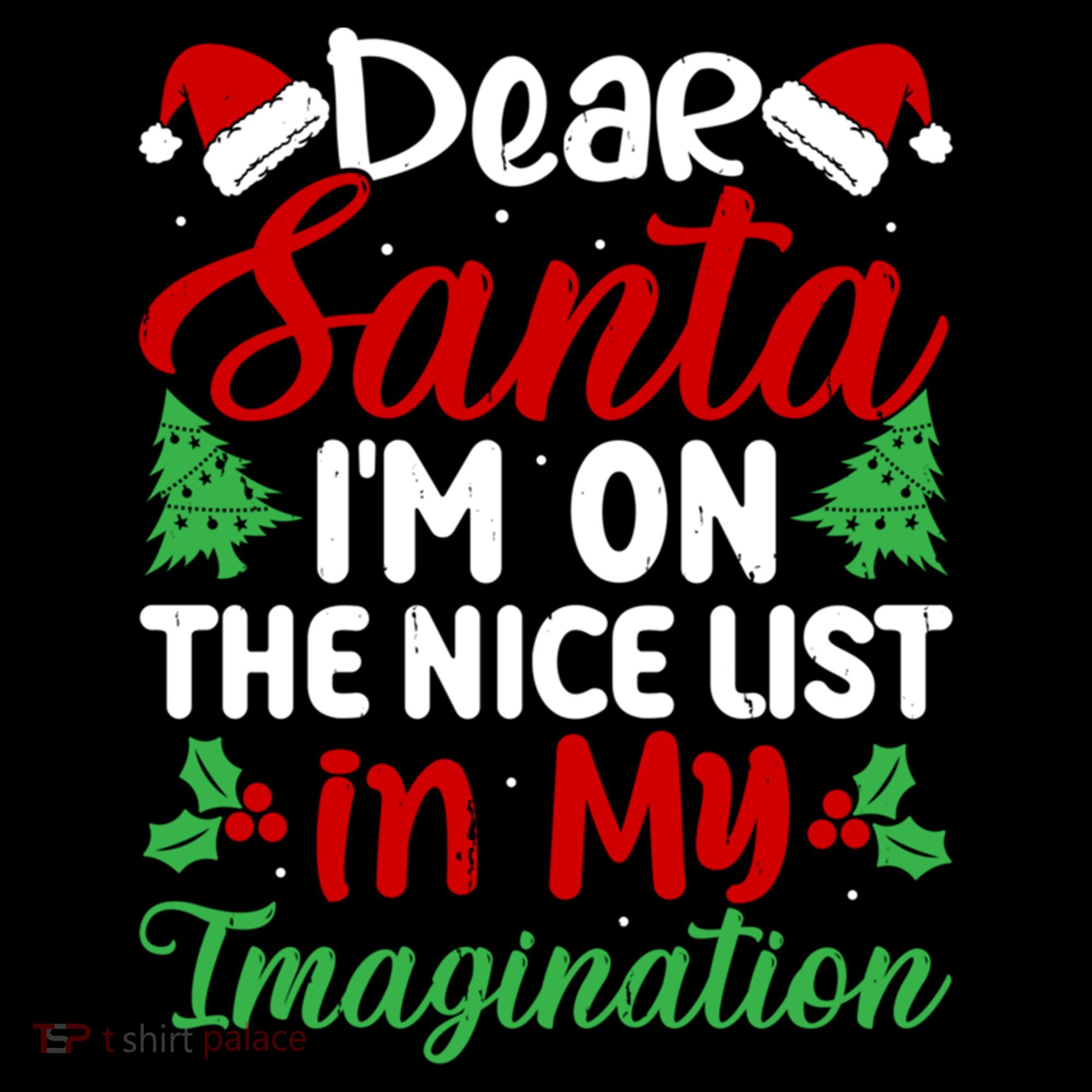 Dear Santa IM On Nice List In My Imagination Xmas Cute Gift Coffee Mug
