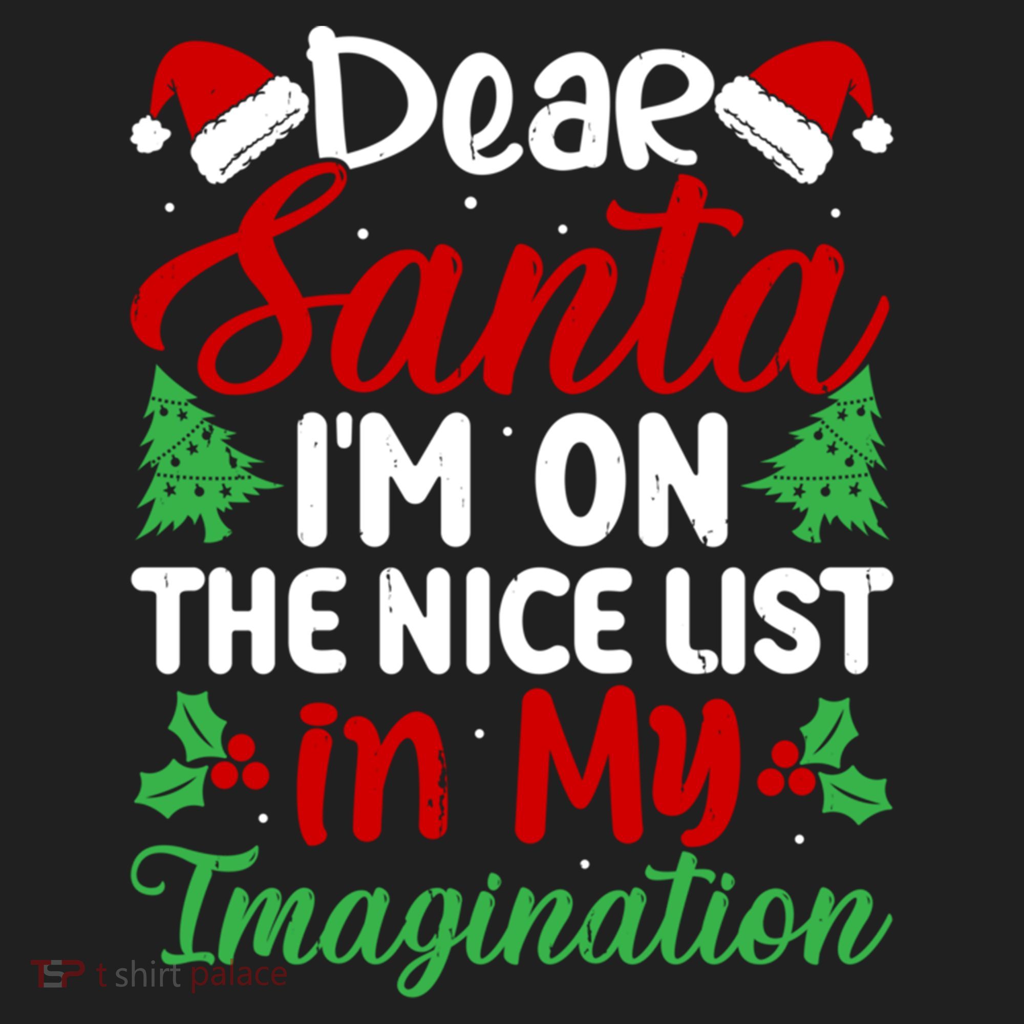 Dear Santa IM On Nice List In My Imagination Xmas Cute Gift Beanie