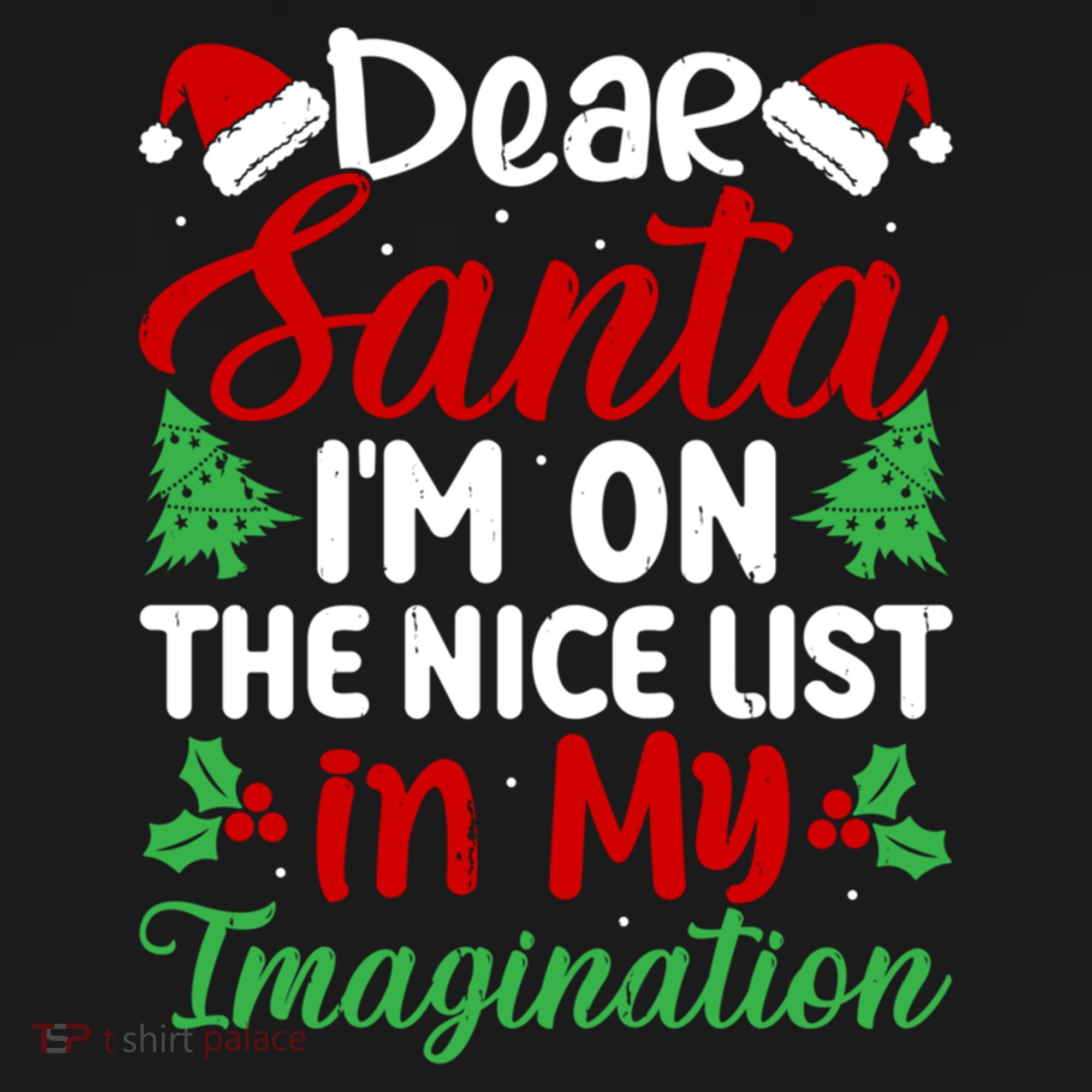 Dear Santa IM On Nice List In My Imagination Xmas Cute Gift Pajama Set