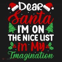 Dear Santa IM On Nice List In My Imagination Xmas Cute Gift Women's Hoodie thumb 2