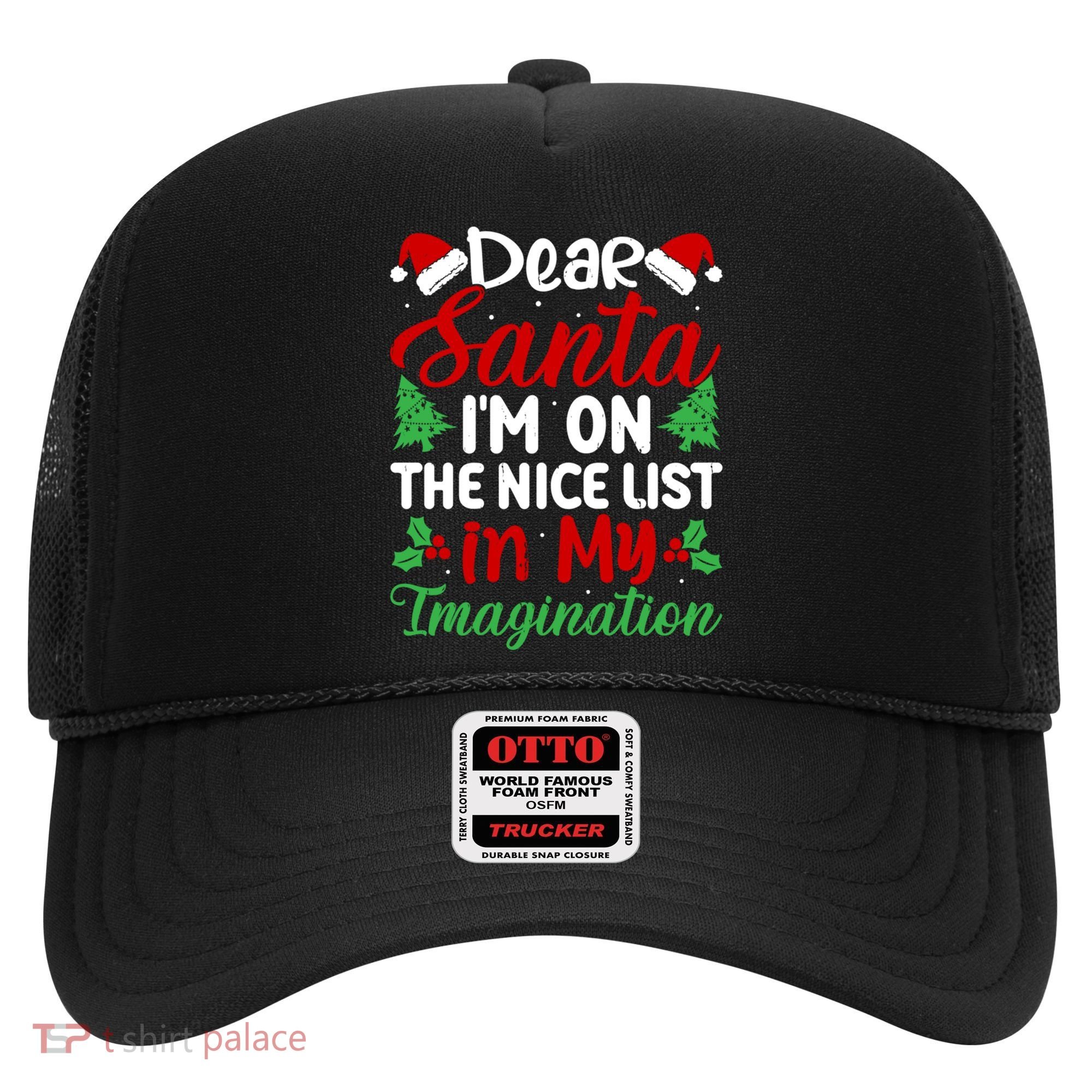 Dear Santa IM On Nice List In My Imagination Xmas Cute Gift Hat