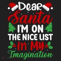 Dear Santa IM On Nice List In My Imagination Xmas Cute Gift Golf Towel thumb 3