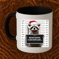 Dear Santa I Can Explain Funny Christmas Raccoon Meaningful Gift Coffee Mug thumb 2