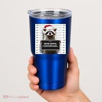 Dear Santa I Can Explain Funny Christmas Raccoon Meaningful Gift Tumbler thumb 2