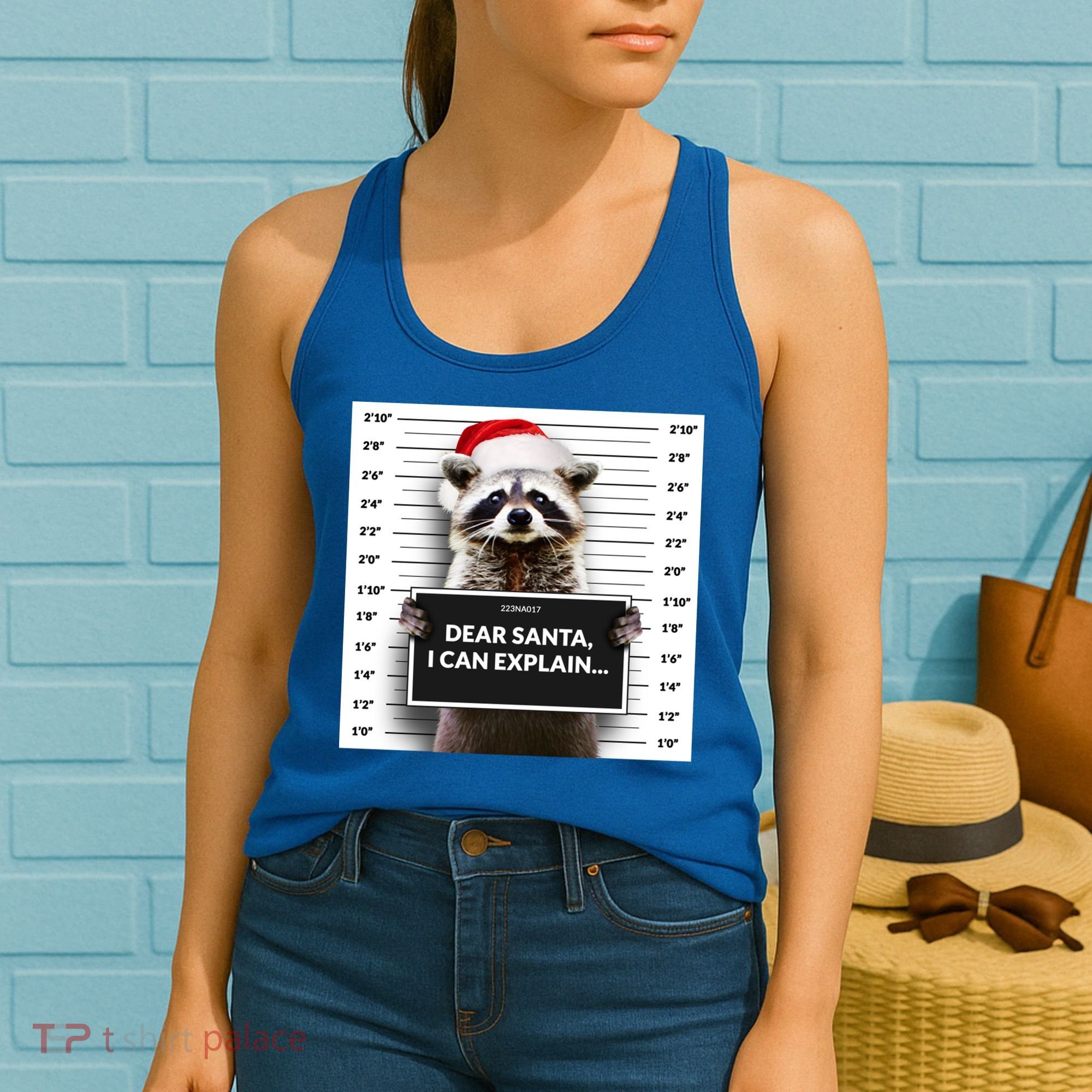 Dear Santa I Can Explain Funny Christmas Raccoon Meaningful Gift Women's Tank Top