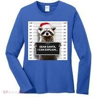 Dear Santa I Can Explain Funny Christmas Raccoon Meaningful Gift Women's Long Sleeve Shirt thumb 0