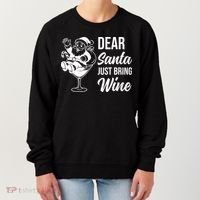 Dear Santa Just Bring Wine Christmas Women's Sweatshirt thumb 0