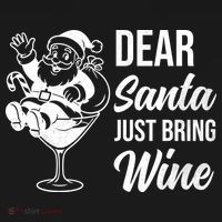 Dear Santa Just Bring Wine Christmas Coaster thumb 2