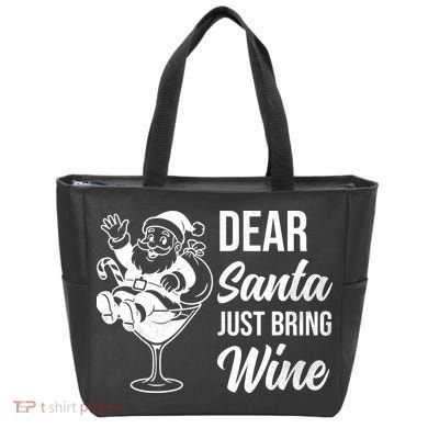 Dear Santa Just Bring Wine Christmas Tote Bag