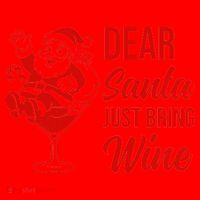 Dear Santa Just Bring Wine Christmas Santa Hat thumb 1