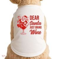 Dear Santa Just Bring Wine Christmas Doggie Tank thumb 0