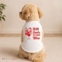 Dear Santa Just Bring Wine Christmas Doggie Tank thumb 2