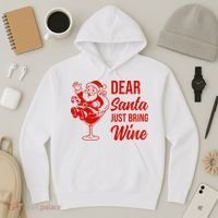 Dear Santa Just Bring Wine Christmas Hoodie thumb 3