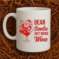 Dear Santa Just Bring Wine Christmas Coffee Mug thumb 2
