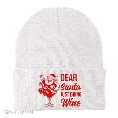 Dear Santa Just Bring Wine Christmas Beanie