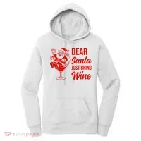 Dear Santa Just Bring Wine Christmas Women's Hoodie thumb 0