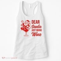 Dear Santa Just Bring Wine Christmas Women's Tank Top thumb 0