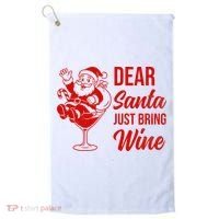 Dear Santa Just Bring Wine Christmas Golf Towel thumb 0