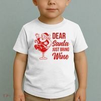 Dear Santa Just Bring Wine Christmas Toddler T-Shirt thumb 2
