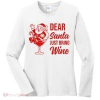 Dear Santa Just Bring Wine Christmas Women's Long Sleeve Shirt thumb 0