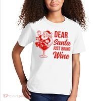 Dear Santa Just Bring Wine Christmas Kids T-Shirt thumb 2