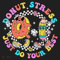 Donut Stress Just Do Your Best Test Day Student Teacher Golf Towel thumb 3