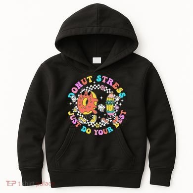 Donut Stress Just Do Your Best Test Day Student Teacher Kids Hoodie