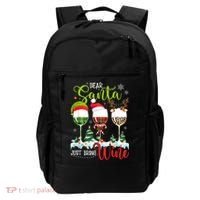 Dear Santa Just Bring Wine Funny Christmas Wine Glasses Backpack thumb 0