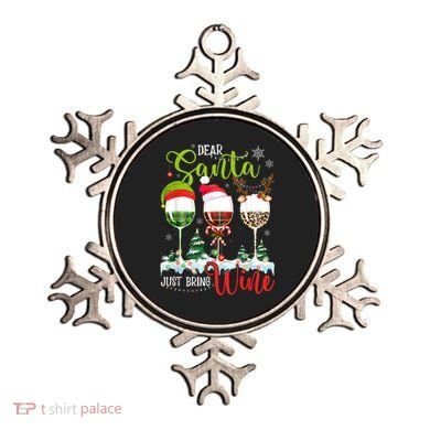 Dear Santa Just Bring Wine Funny Christmas Wine Glasses Ornament