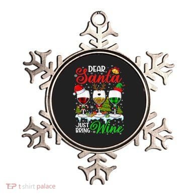 Dear Santa Just Bring Wine Funny Christmas Wine Glasses Gift Ornament