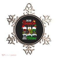 Dear Santa Just Bring Wine Funny Christmas Wine Glasses Gift Ornament thumb 0