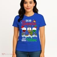 Dear Santa Just Bring Wine Funny Christmas Wine Glasses Gift Women's T-Shirt thumb 4