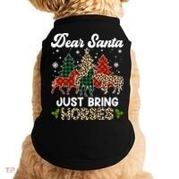 Dear Santa Just Bring Horses ELF Santa Leopard Christmas Doggie Tank thumb 0
