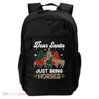 Dear Santa Just Bring Horses ELF Santa Leopard Christmas Backpack thumb 0