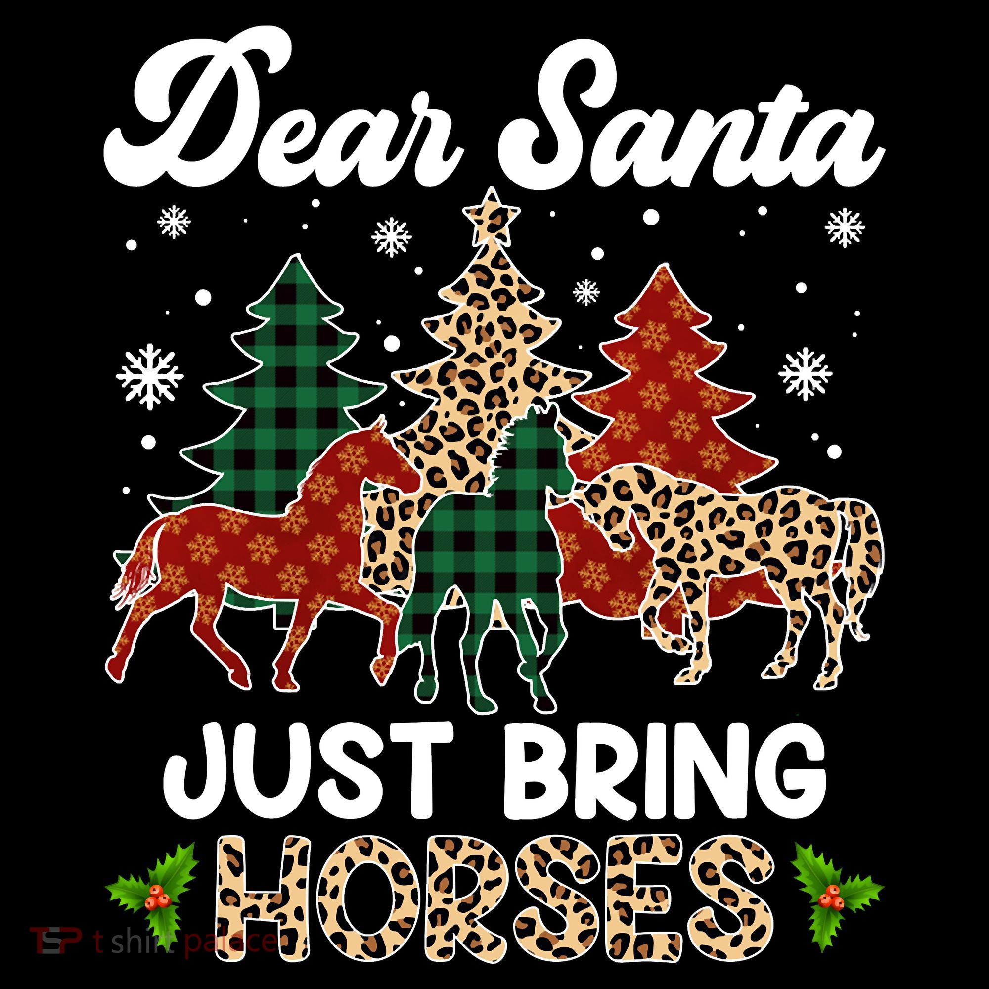 Dear Santa Just Bring Horses ELF Santa Leopard Christmas Coffee Mug