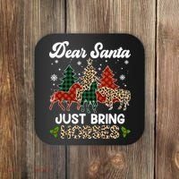 Dear Santa Just Bring Horses ELF Santa Leopard Christmas Coaster thumb 0