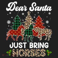 Dear Santa Just Bring Horses ELF Santa Leopard Christmas Tumbler thumb 3