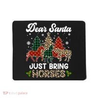 Dear Santa Just Bring Horses ELF Santa Leopard Christmas Mousepad thumb 0