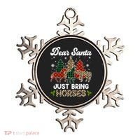 Dear Santa Just Bring Horses ELF Santa Leopard Christmas Ornament thumb 0