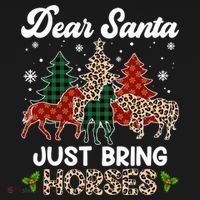 Dear Santa Just Bring Horses ELF Santa Leopard Christmas Women's Tank Top thumb 5