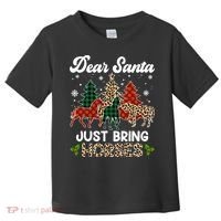 Dear Santa Just Bring Horses ELF Santa Leopard Christmas Toddler T-Shirt thumb 0