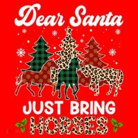 Dear Santa Just Bring Horses ELF Santa Leopard Christmas Santa Hat thumb 1