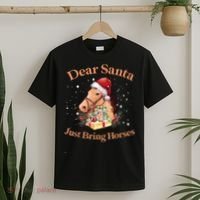 Dear Santa Just Bring Horses Christmas Horse Lovers Xmas T-Shirt thumb 2