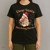 Dear Santa Just Bring Horses Christmas Horse Lovers Xmas T-Shirt thumb 4