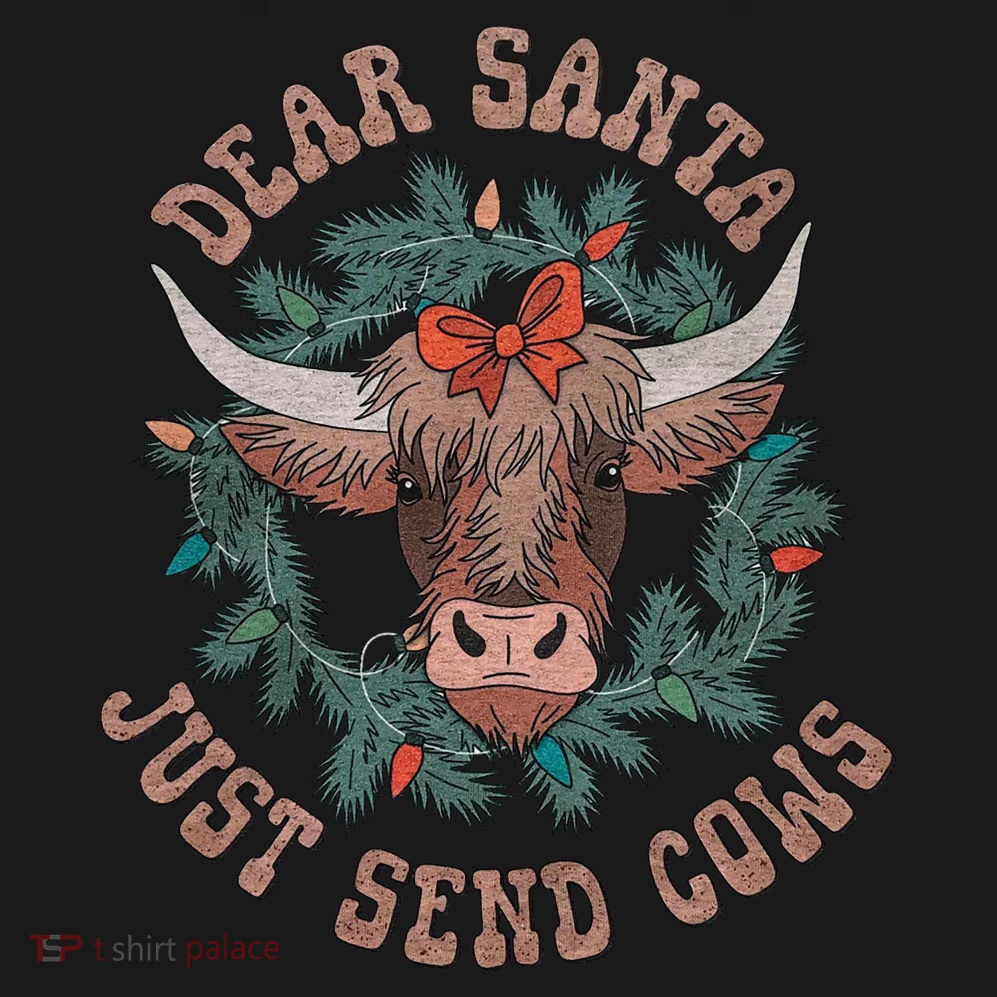 Dear Santa Just Send Cows Funny Gift Happy Merry Christmas Meaningful Gift Doggie Tank