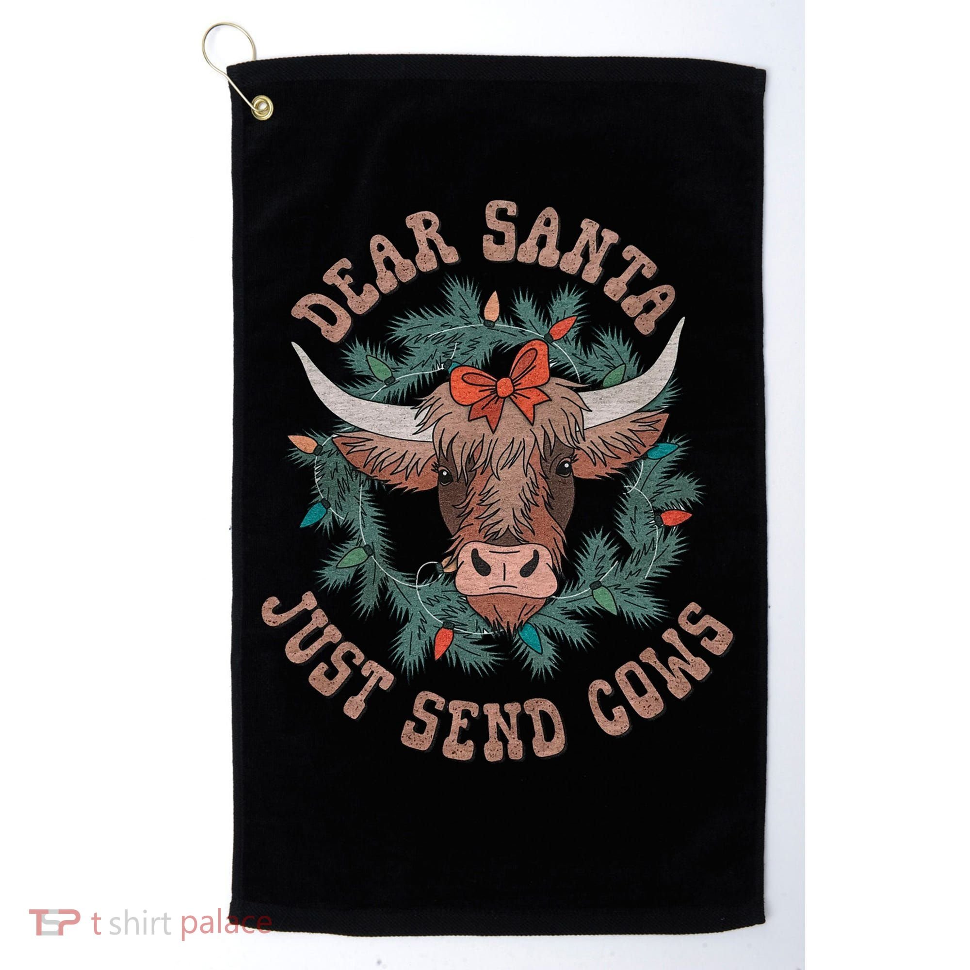 Dear Santa Just Send Cows Funny Gift Happy Merry Christmas Meaningful Gift Golf Towel