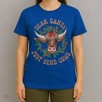 Dear Santa Just Send Cows Funny Gift Happy Merry Christmas Meaningful Gift T-Shirt thumb 4