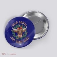 Dear Santa Just Send Cows Funny Gift Happy Merry Christmas Meaningful Gift Button thumb 0